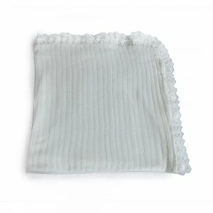 Одеяло-плед с кружевом Осьминожка 90×95